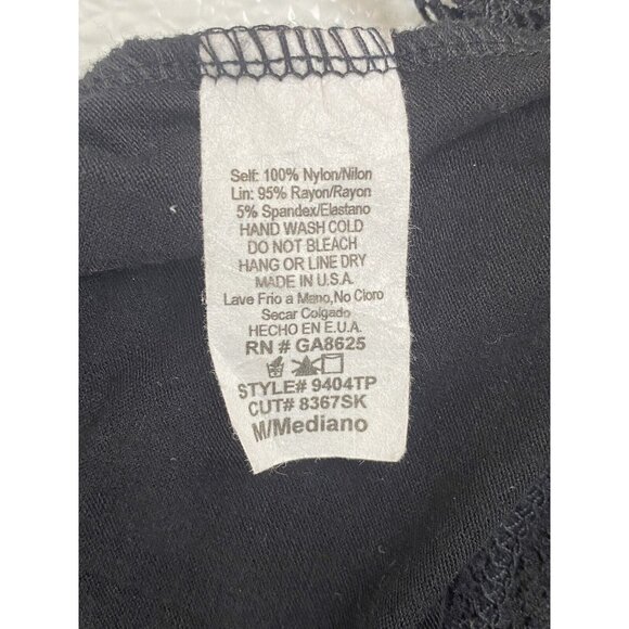 Witchy Boho Chic Black Lace Bell Sleeve Scooped Back Stretch Womens Top Medium - Picture 4 of 10